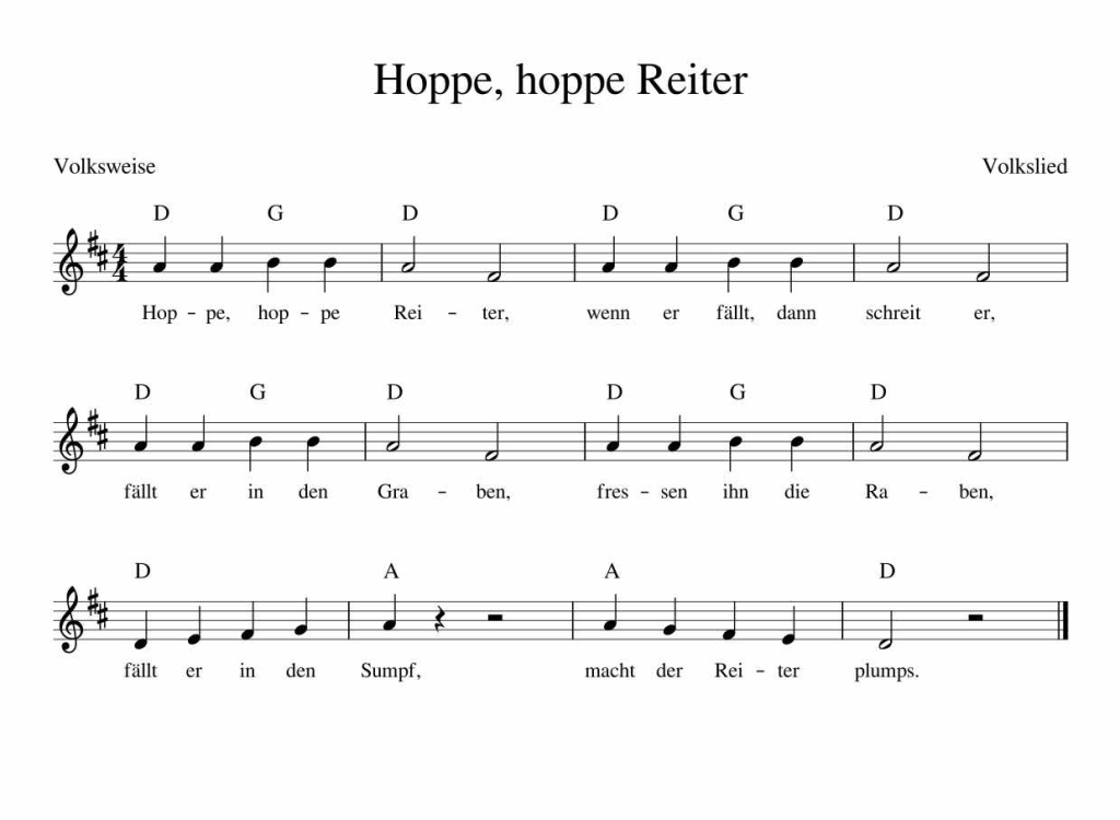 Hoppe Hoppe Reiter Wenn Er Kommt Dann Schreit Er kinderliederzummitsingen.de