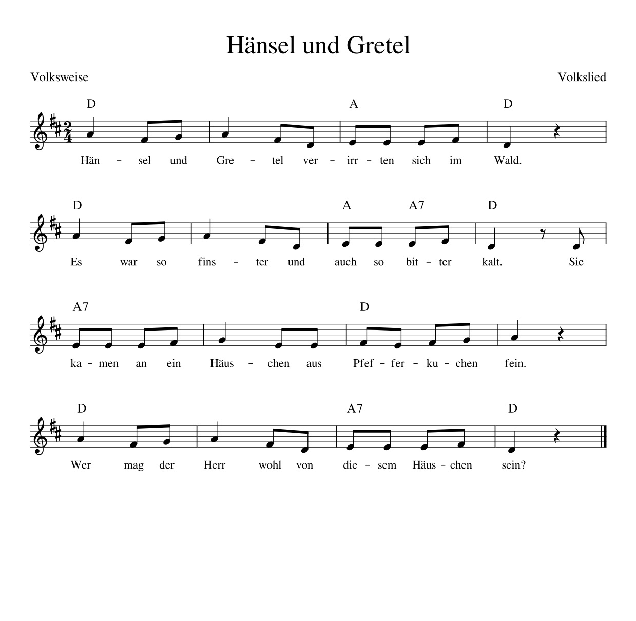 Das Lied Von Hänsel Und Gretel