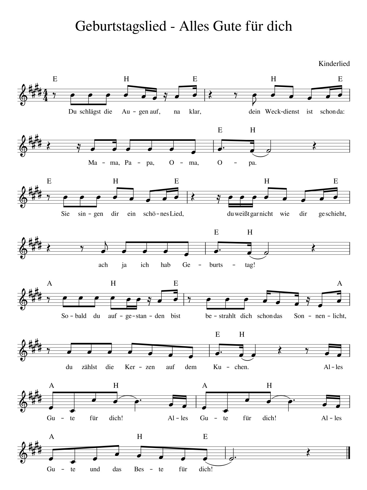 Geburtstagslieder Kostenlos Ausdrucken