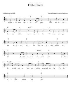 Frohe Ostern! - Kinderlieder - Noten - Text - Kinderlieder zum